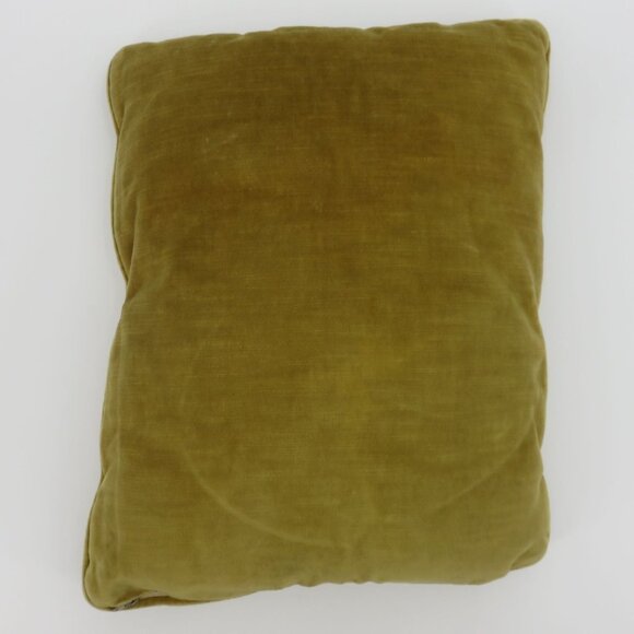 VTG Yellow Orange Poppy Needlepoint Throw Pillow Rectangle Velvet Country Floral - Picture 4 of 7